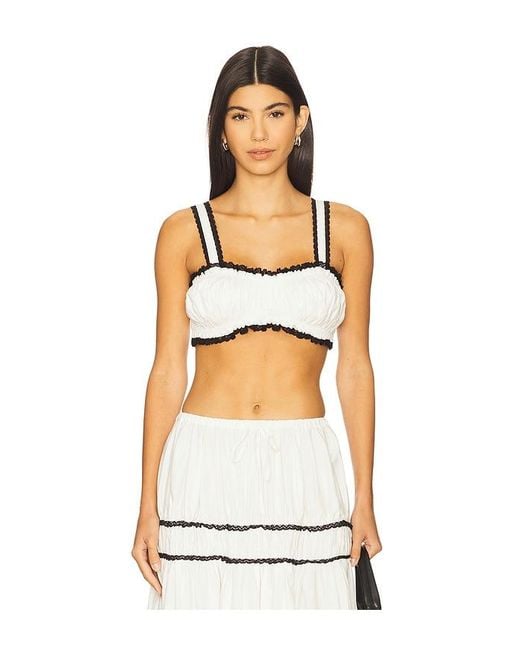 WeWoreWhat White Ruched Crop Top