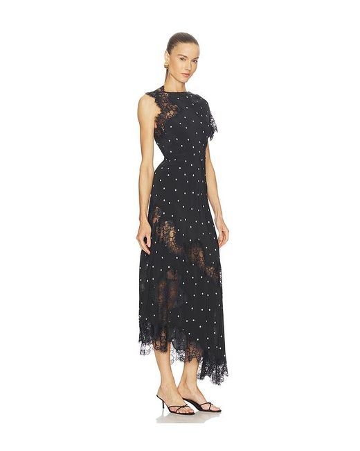 A.L.C. Black Alessia Polka Dot Crepe And Lace Maxi Dress