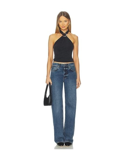 Peachy Den Blue Amelia Halter Top
