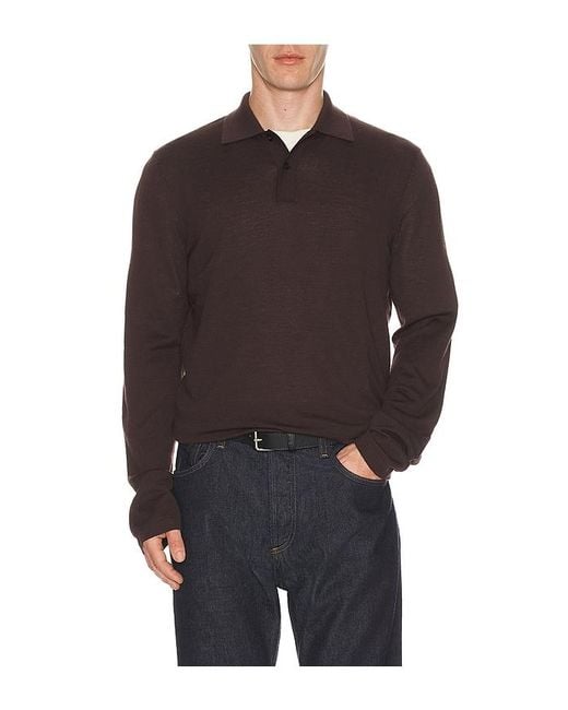 Samsøe & Samsøe Black Sarowan Long Sleeve Polo for men