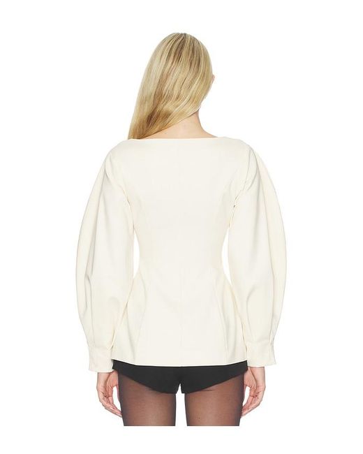 WeWoreWhat White Cocoon Sleeve Peplum Blazer