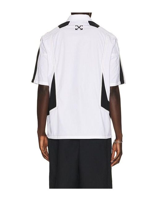 Off-White c/o Virgil Abloh White Race Logo Star Bowling Shirt for men