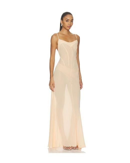 Anna October Natural Janet Slip Dress With Draped Bust