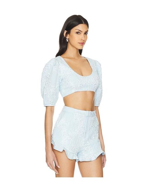 Camila Coelho White Kahlo Crop Top