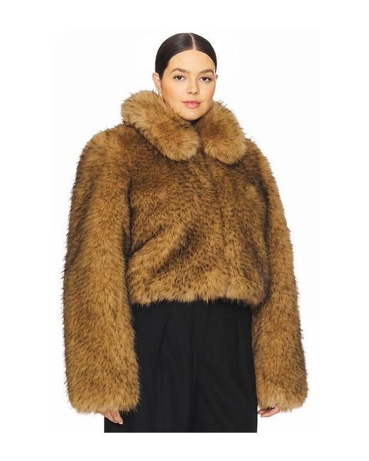 L'academie Brown 'Academie Savoie Faux Fur Jacket