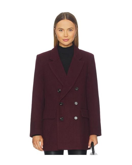Pistola Purple Emory Short Double Breasted Wool Coat
