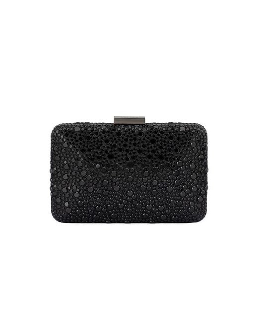 Olga Berg Black Harriet Crystal Clutch