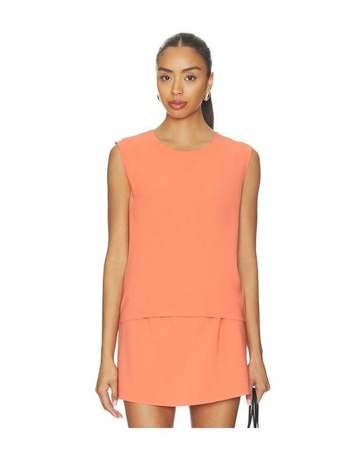 Leset Orange Arielle Sleeveless Crew