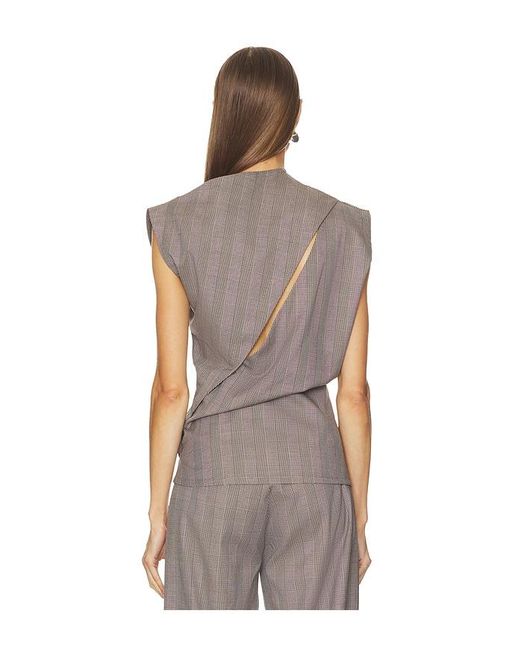 Jade Cropper Brown Asymmetric Top