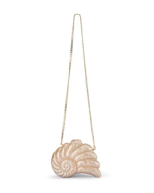 Olga Berg Natural Indi Shell Clutch