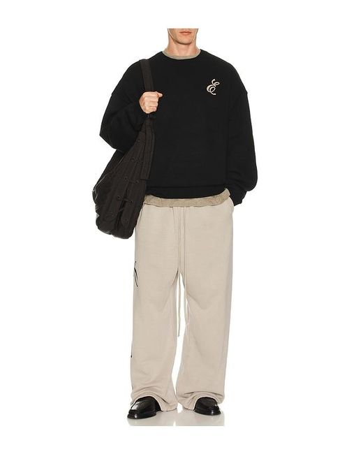 Fear Of God Black Waffle Crewneck Sweater for men
