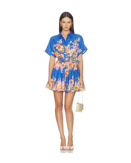 Hemant & Nandita Blue Short Dress With Buckle Belt