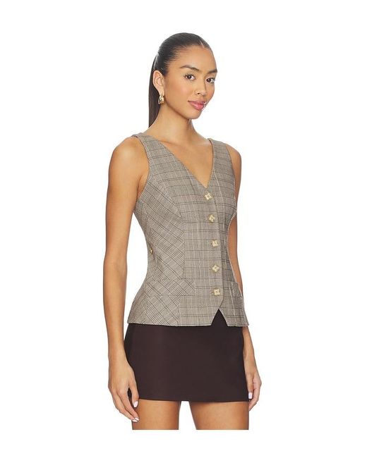 GOOD AMERICAN Multicolor Plaid Vest