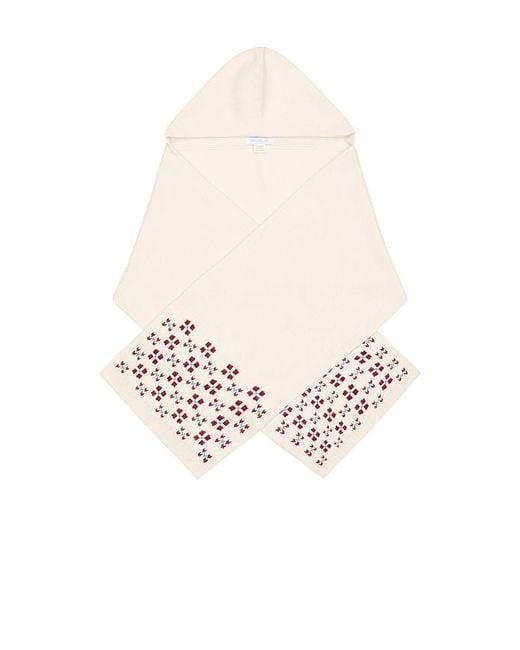 Calle Del Mar White Winter Fair Isle Hoodie Scarf