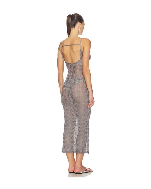 Lovers + Friends Natural Oliviyah Wavy Knit Midi Dress