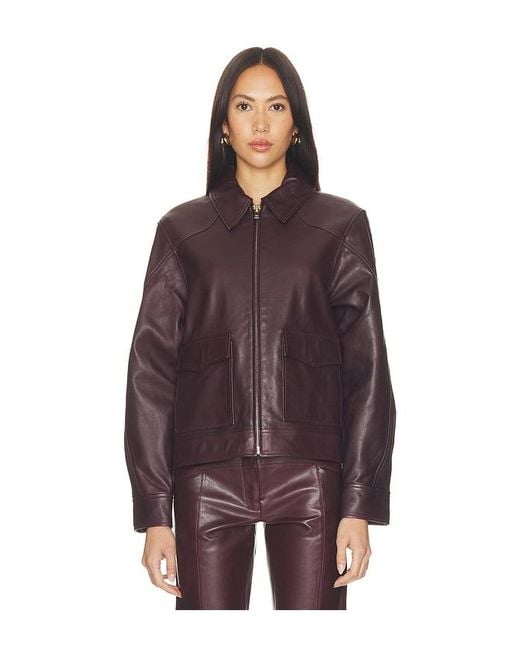 Chaqueta Pint Leather En Color Burgundy Talla (También En M, S, Xs) Mimchik de color Red