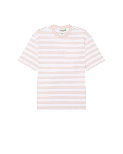 Guess White Simple Stripe Tee for men