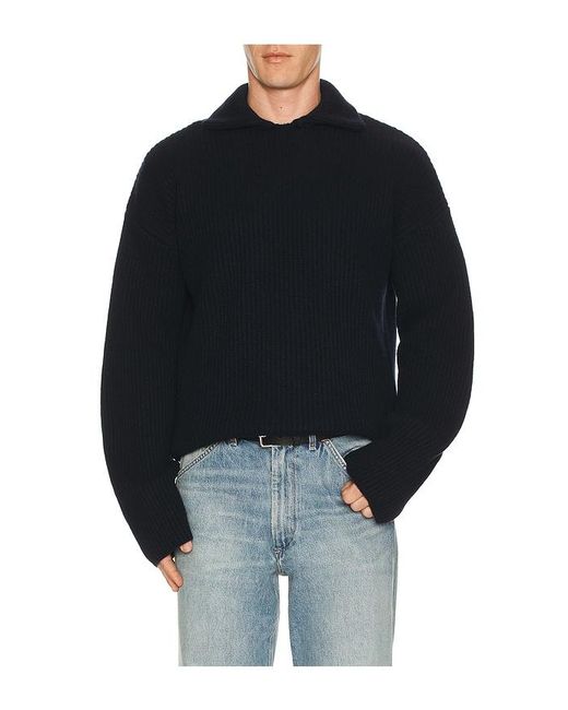 A.P.C. Black Pull Long Sleeve Polo for men