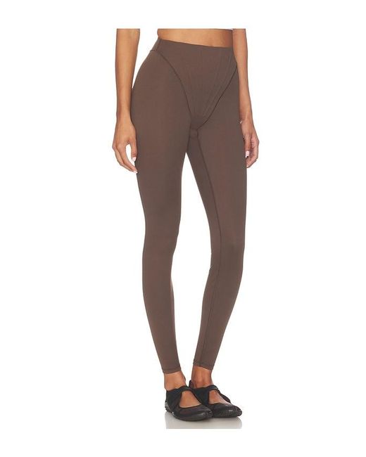 NikeSKIMS Brown Matte Corset Leggings