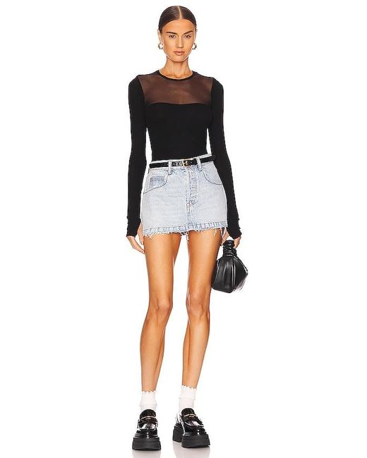 Michael Lauren Black Oslo Mesh Top