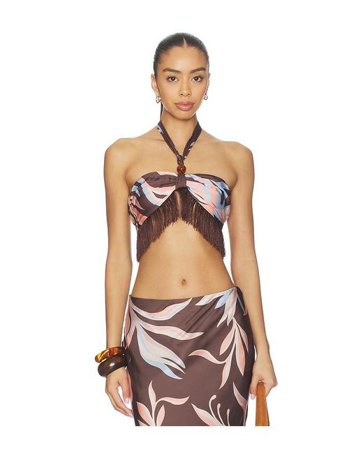 Rococo Sand Brown Fringe Top