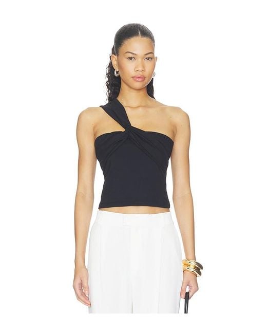 Susana Monaco Blue Twisted One Arm Top