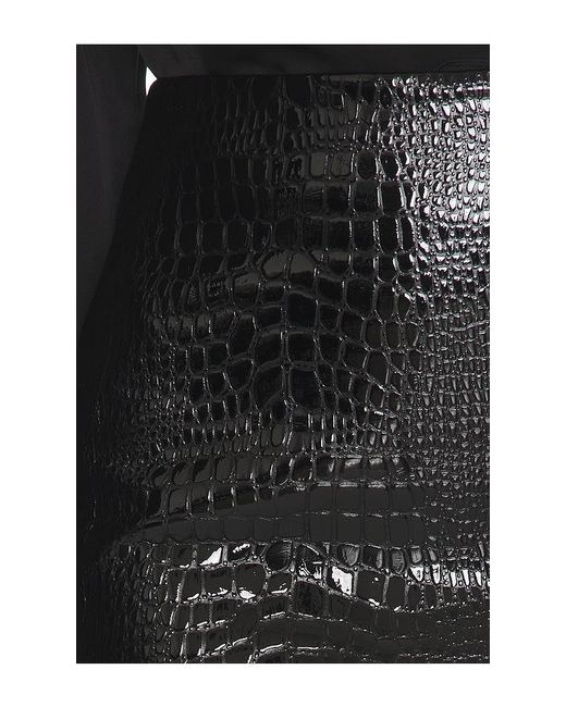 L'Agence Black Gerard Croc Mini Skirt