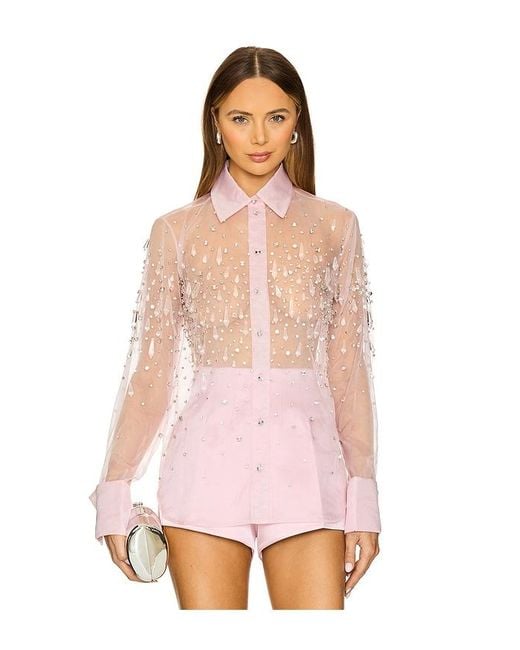 retroféte Pink Aubriella Embellished Shirt
