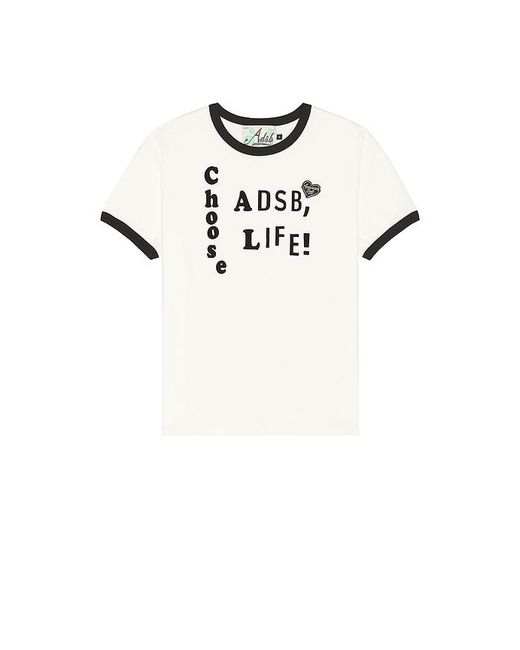 ANDERSSON BELL White Essential Adsb Flocking Ringer T-Shirt for men