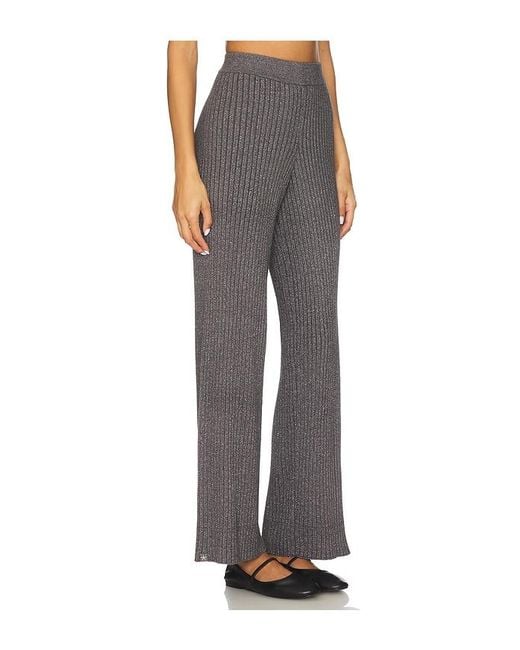Barefoot Dreams Black Cozychic Ultra Lite Lurex Rib Wide Leg Pant