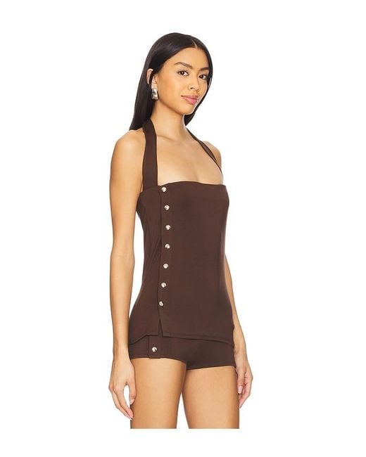 Belle Anna Brown Snap Top
