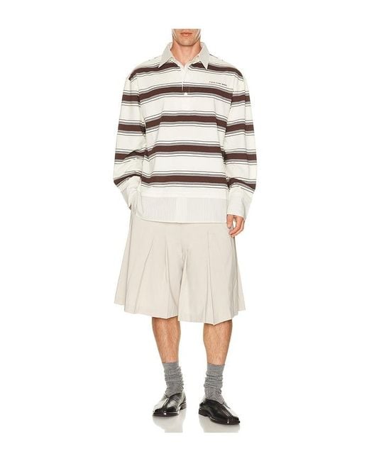 Feng Chen Wang Natural Irregular Pleats Shorts for men