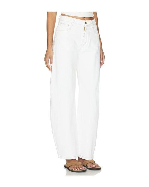 A.Brand White 95 Barrel Jean