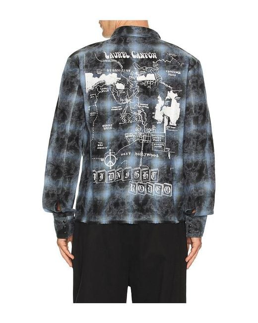 MIDNIGHT RODEO Gray Flannel Shirt for men