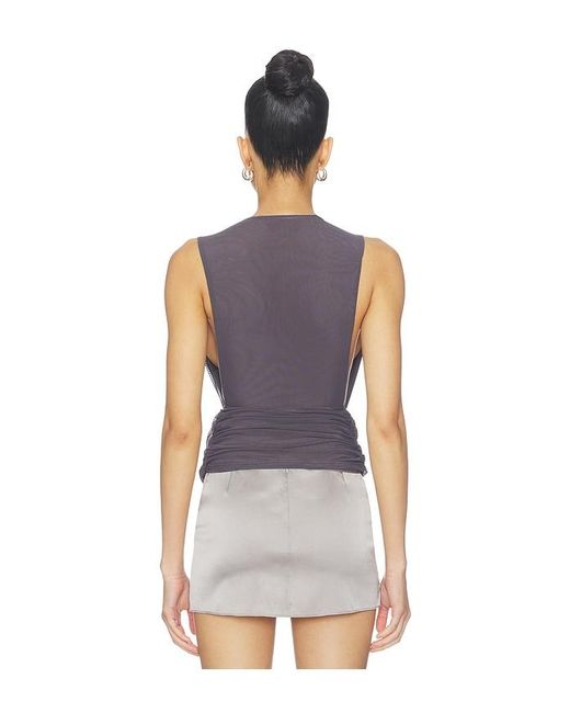 superdown Blue Brooks Drape Top