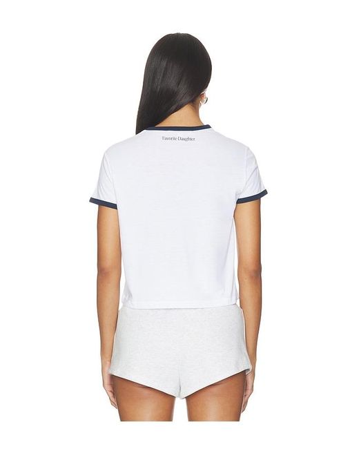 FAVORITE DAUGHTER White The Cropped Favorite Ringer Tee