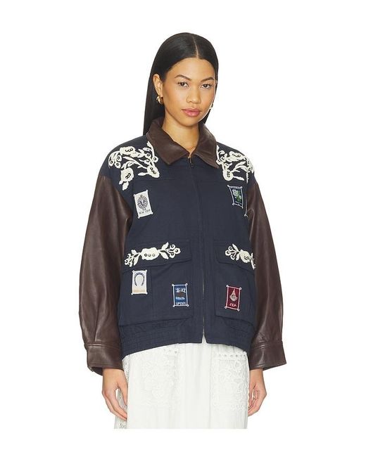 Sea Blue Georgie Sportswear Embroided Jacket