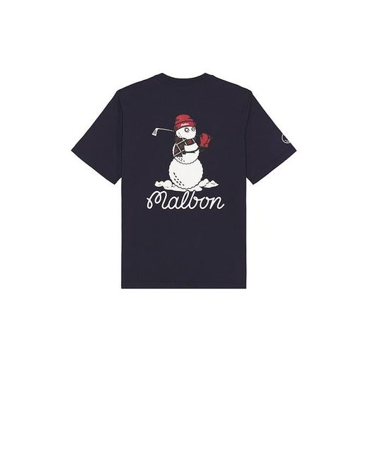 Malbon Golf Blue X Revolve Snowman Buckets T-Shirt for men