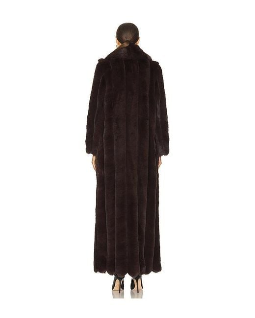 LOBA Black Luciana Faux Fur Maxi Coat