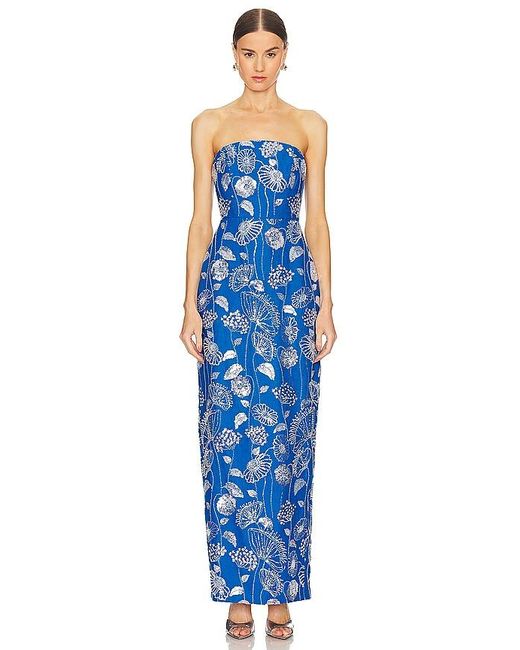 MILLY Blue Orion Sequin Embellished Linen Dress