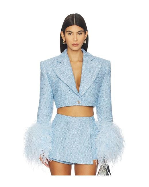 Blazer Recortado Kacey En Color Bebe Azul Talla (También En Xs) Bronx and Banco de color Blue