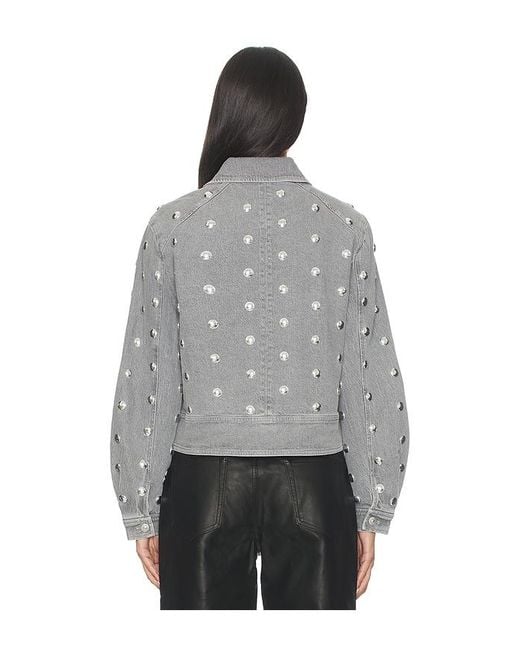 Cinq À Sept Gray Studded Denim Harriet Jacket