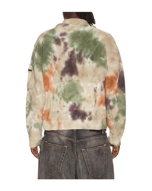 ANDERSSON BELL Black Multi Dyed Knit Zip Up Sweater for men