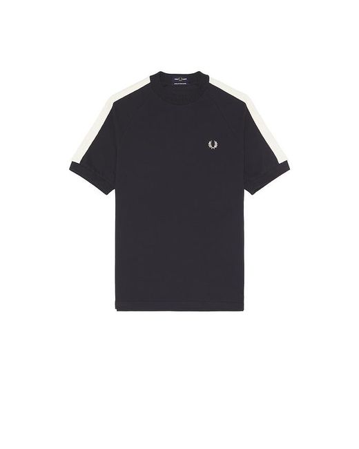 Fred Perry Black Cable Taped T-Shirt for men