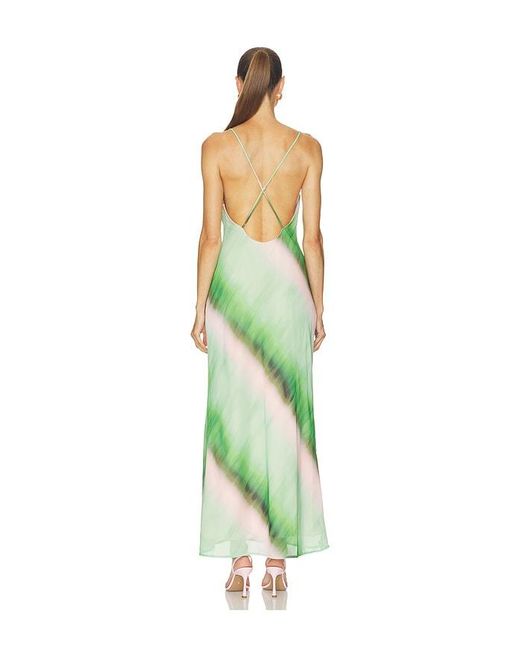Seven Wonders Green Biancha Cowl Cross Back Maxi Dress