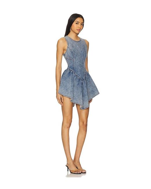 Fleur du Mal Blue Fit And Flare Minikleid