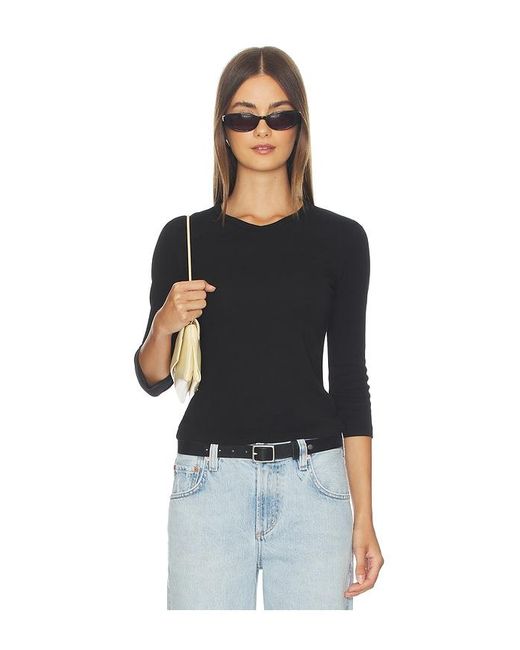 Cotton Citizen Black The Seoul V-Neck Shirt