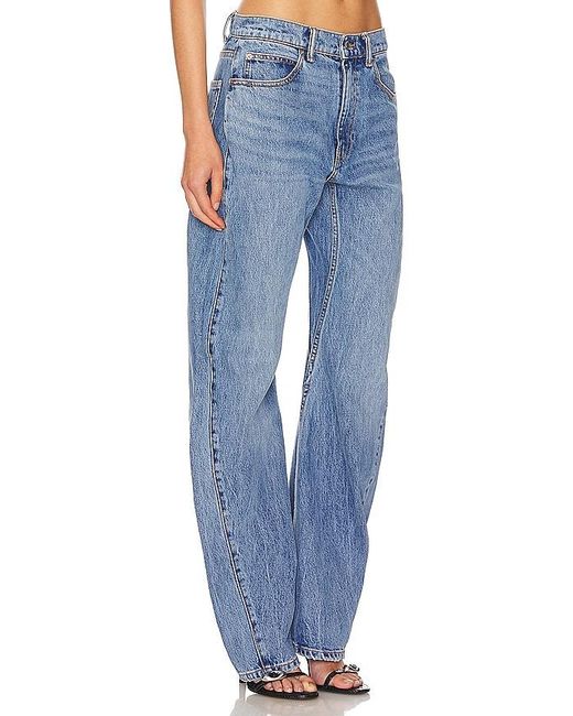 Alexander Wang Blue MIDE-RISE-JEANS MIT WEITEM BEIN SLOUCHY TWISTED