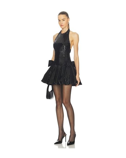 L'academie Black Velli Sequin Mini Dress