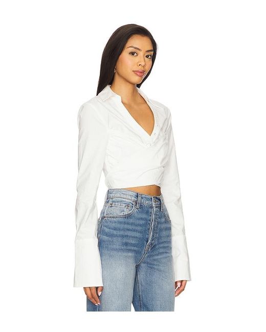 Camila Coelho White Evangeline Wrap Top